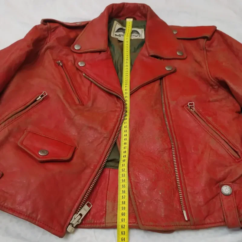 Avirex Rare Vintage Motorcycle Leather Jacket Red Team Atlantic Beach