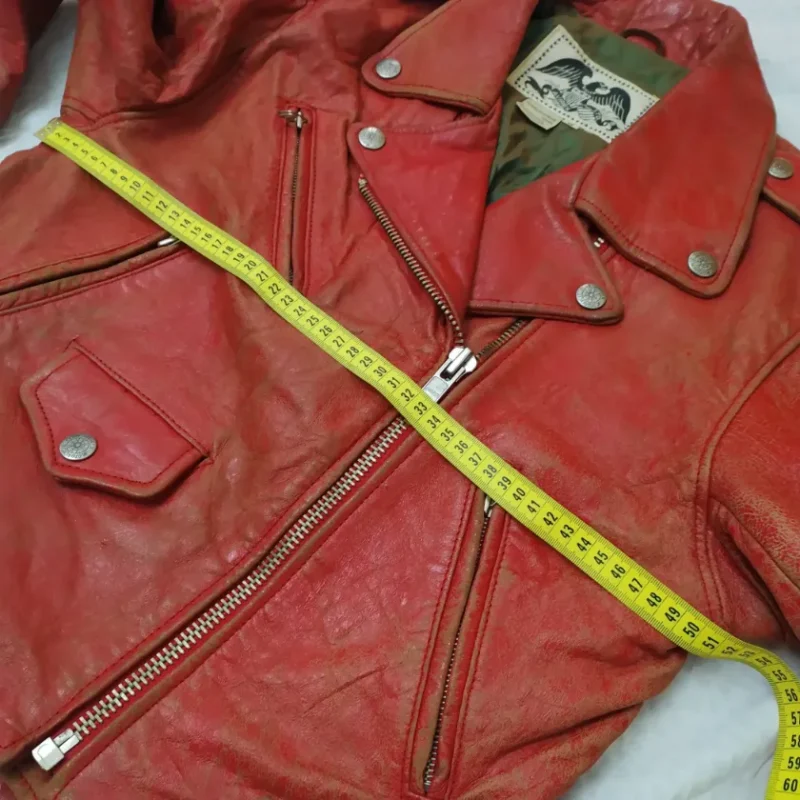 Avirex Rare Vintage Motorcycle Leather Jacket Red Team Atlantic Beach