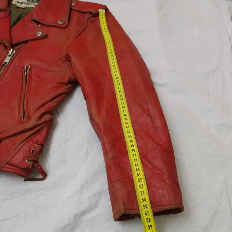 Avirex Rare Vintage Motorcycle Leather Jacket Red Team Atlantic Beach