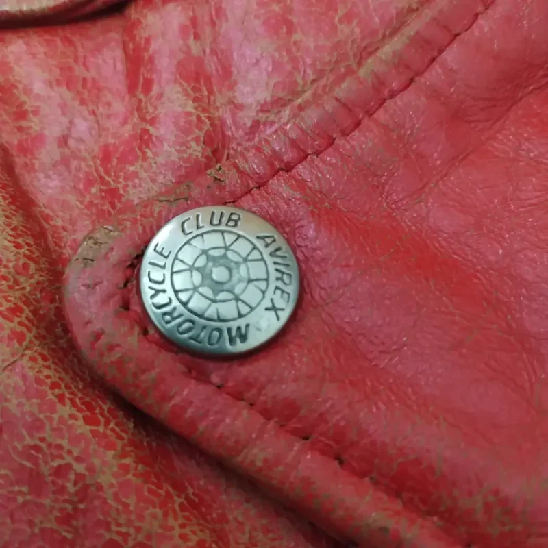Avirex Rare Vintage Motorcycle Leather Jacket Red Team Atlantic Beach