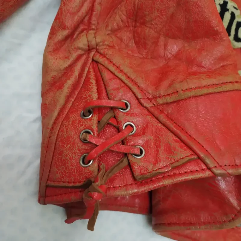 Avirex Rare Vintage Motorcycle Leather Jacket Red Team Atlantic Beach