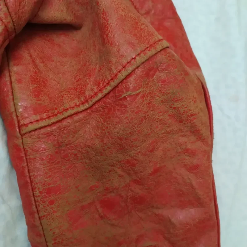 Avirex Rare Vintage Motorcycle Leather Jacket Red Team Atlantic Beach