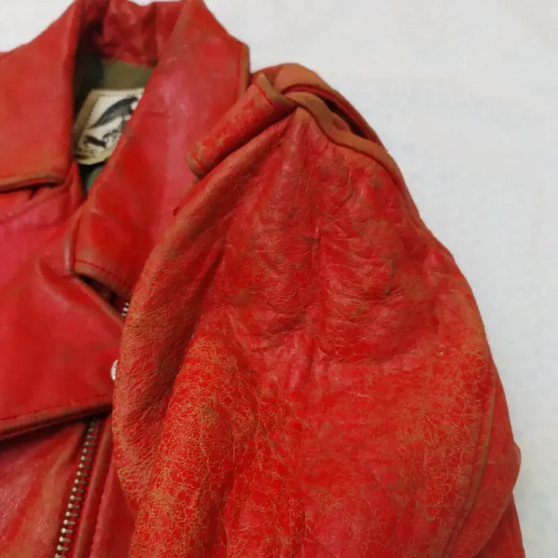 Avirex Rare Vintage Motorcycle Leather Jacket Red Team Atlantic Beach