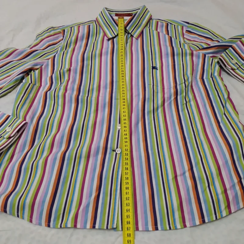 Burberry London Women Shirt Button Striped Cotton Long Sleeve