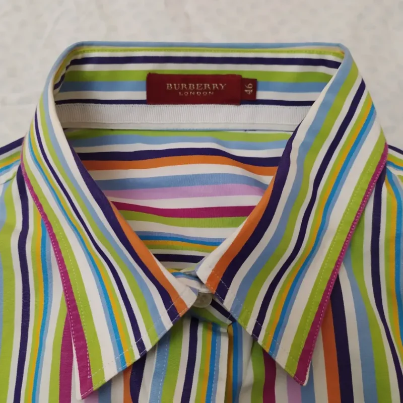 Burberry London Women Shirt Button Striped Cotton Long Sleeve
