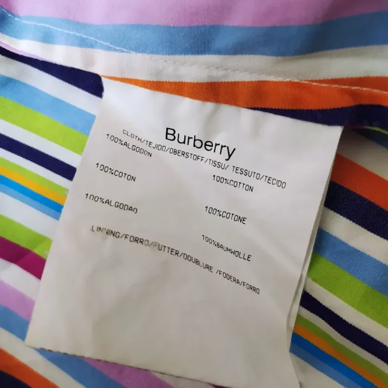 Burberry London Women Shirt Button Striped Cotton Long Sleeve