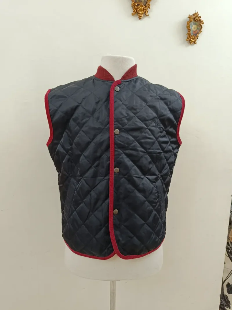 Burberry Vintage Vest Quilted Gilet Black Nova Check Mens