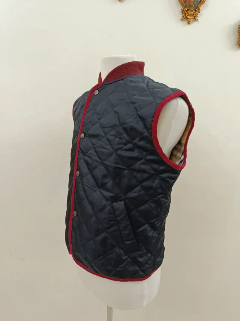 Burberry Vintage Vest Quilted Gilet Black Nova Check Mens
