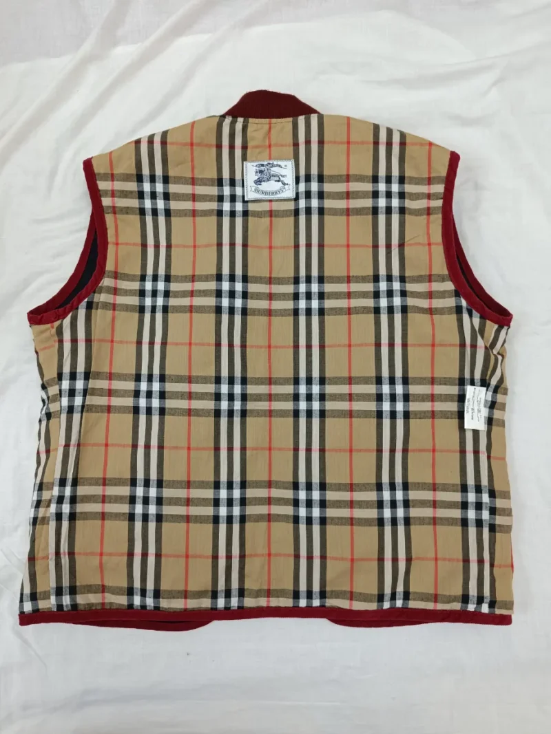 Burberry Vintage Vest Quilted Gilet Black Nova Check Mens
