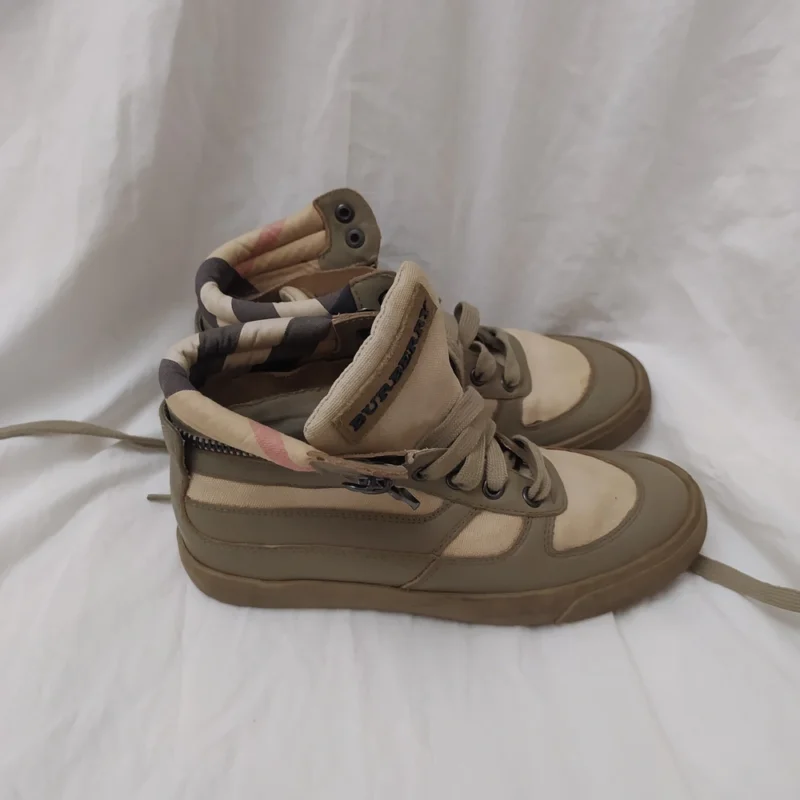 Burberry Boys High Top Sneakers Logo Kids Nova Check Leather