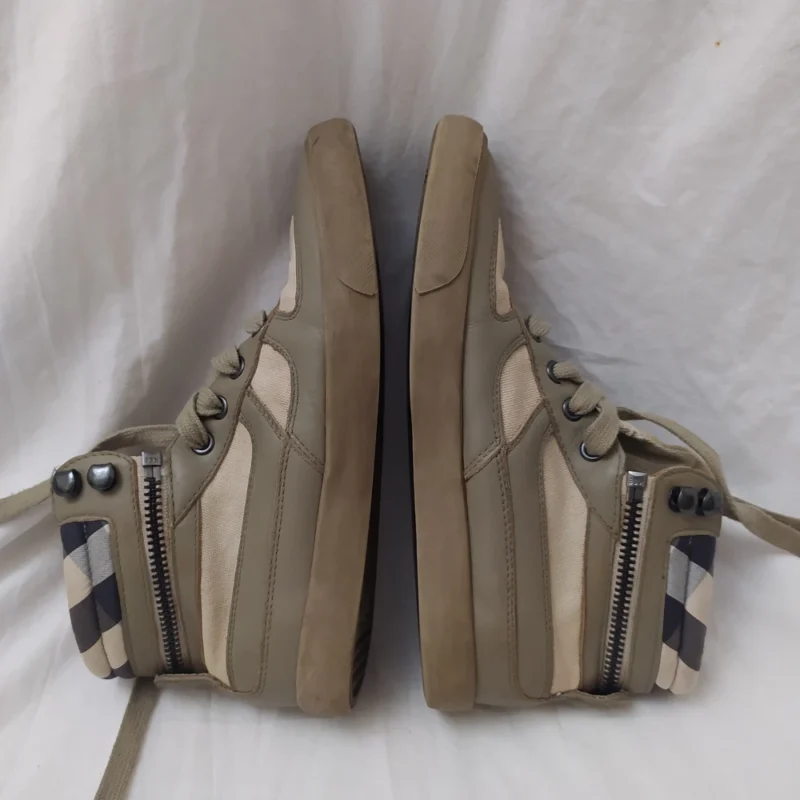 Burberry Boys High Top Sneakers Logo Kids Nova Check Leather