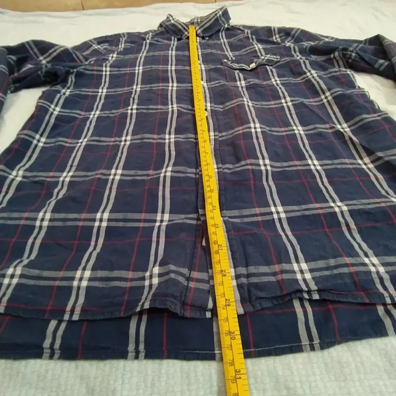 Woolrich Shirt Mens Cotton Button Long Sleeve Large Blue Size L/XL