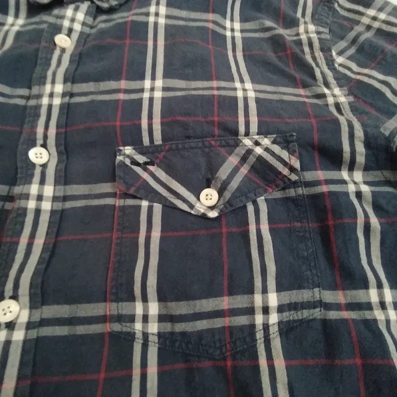 Woolrich Shirt Mens Cotton Button Long Sleeve Large Blue Size L/XL