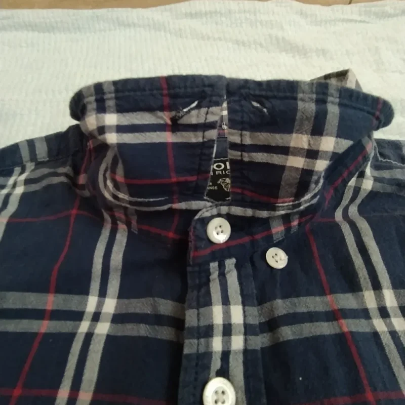 Woolrich Shirt Mens Cotton Button Long Sleeve Large Blue Size L/XL