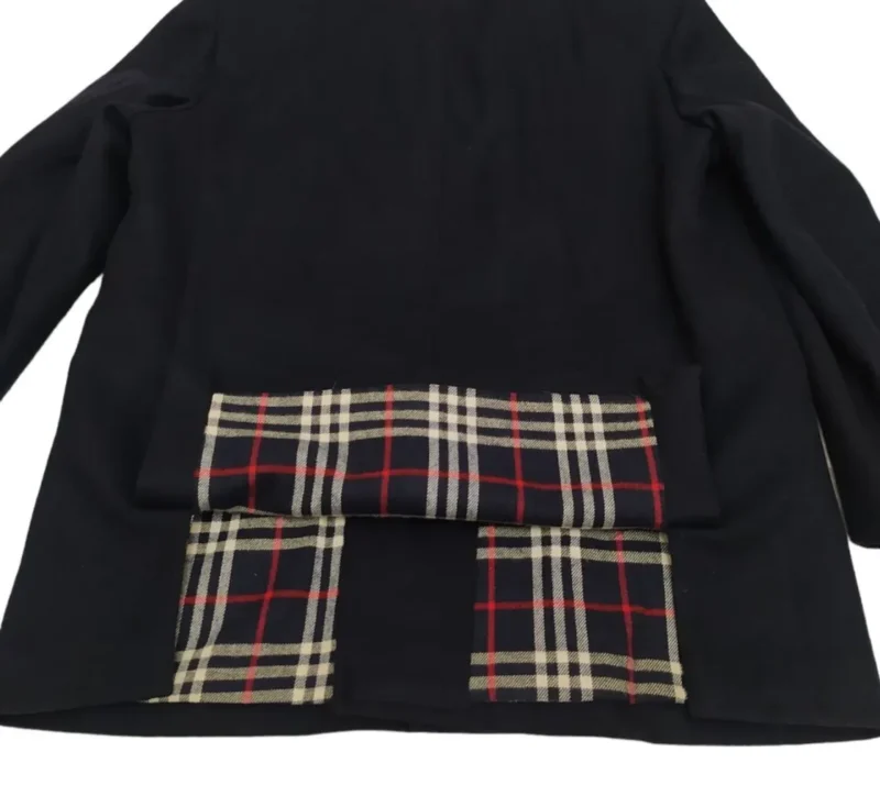 Burberry PeaCoat Jacket Coat Wool Vintage Mens Blue Size 50-L