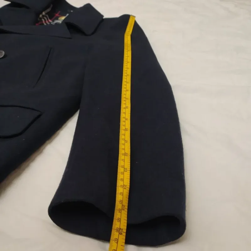 Burberry PeaCoat Jacket Coat Wool Vintage Mens Blue Size 50-L