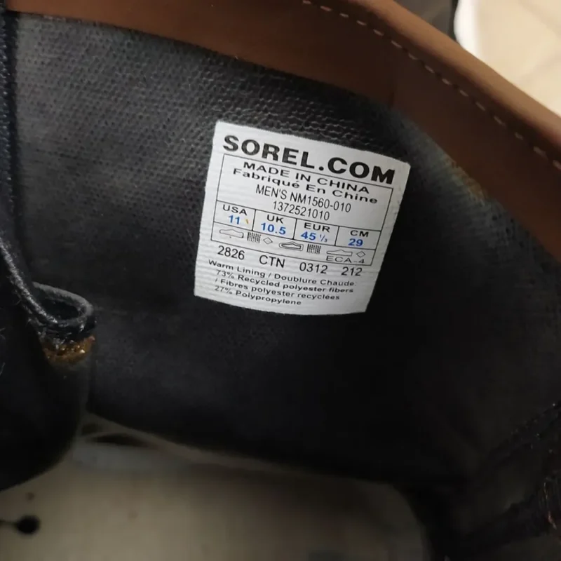 Sorel Premium Waterproof Boots Mens Leather Hand Crafted Natural Rubber 11 US